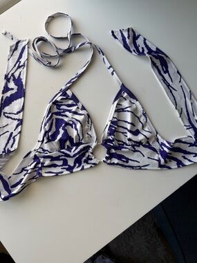 Purple Zebra y2k tie back top